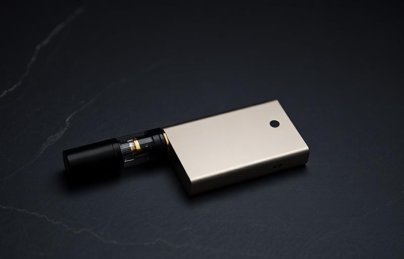 Modern vape device on a dark slate surface